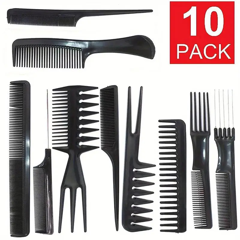 10 Pcs Hair Styling Professional Comb - Great for Hairdressers and Home Use