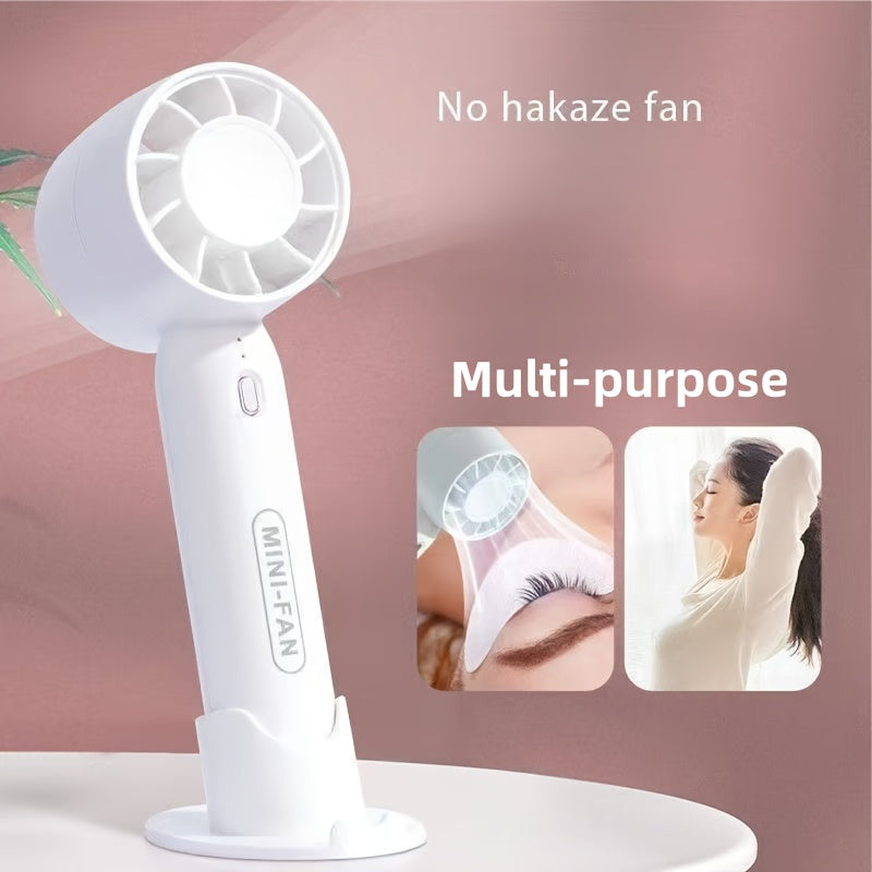 Portable Mini Fan, USB Rechargeable, with 3-speed Adjustment, Comes with Base Stand, Suitable for Home Use, Office, Outdoor Travel, (Random Colors) - 1 Pc