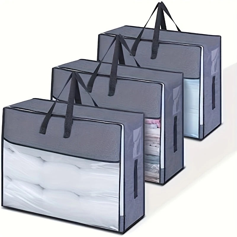3 Pcs : Flat Blanket Pillow Cloth Storage Bag