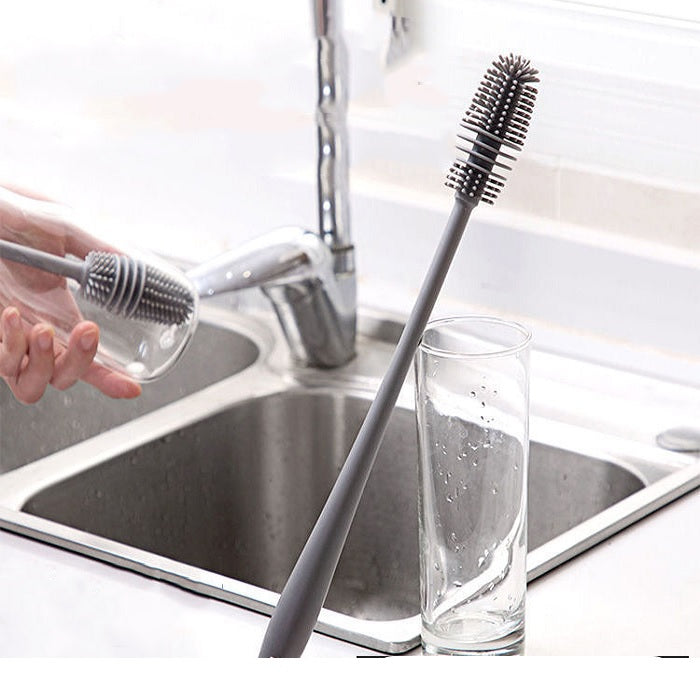 Silicone Bottle Cleaning Brush Long Handle for Baby Bottle, Water Bottle, Containers, Vase and Glass, Bottle Cleaner for Home and Kitchen Accessories