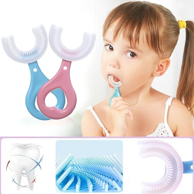 U Shaped Kids Toothbrush Baby Teeth Cleaning Brushing Instrument Children Oral Cleaning Toothbrush (1 Pcs)