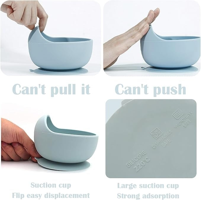 Silicone Suction Bowl for Baby Toddler Infant Feeding & Weaning Non Slip Strong Suction Bowl (random color)