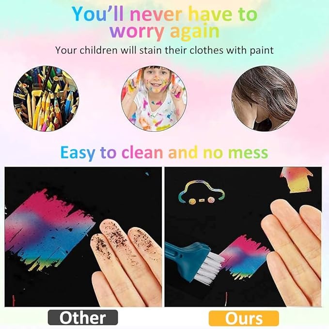 10 Pcs Rainbow Scratch Art Paper for Kids