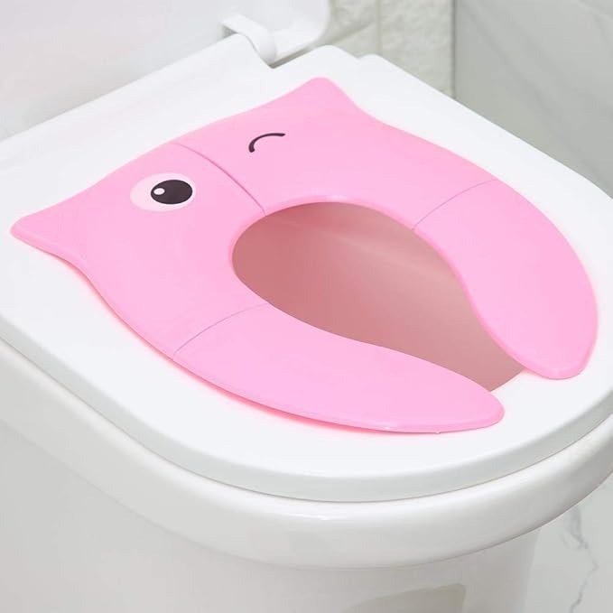 Folding Child Potty Seat Pad Cute Cartoon Toilet Seat Pad Reusable Kids Travel Toilet Cushion (random color)