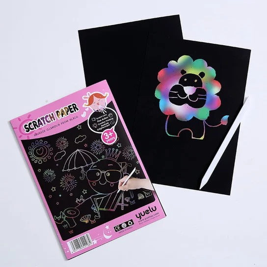 10 Pcs Rainbow Scratch Art Paper for Kids