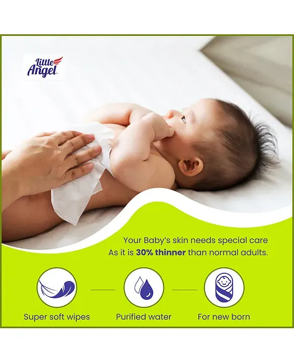 Little Angel Gentle Soft Cleansing Baby Wipes 72 count/Pack (Pack Of 1)