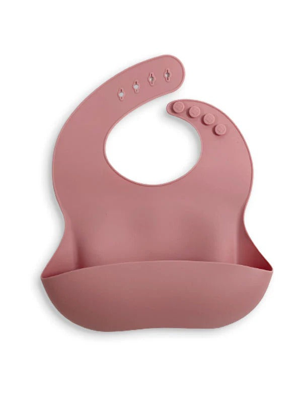 Silicone Bibs for Babies, Adjustable and Waterproof  Baby Bibs for Eating with Food Catcher Pocket (Random Color)