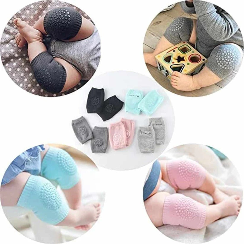 Baby Knee Pads for Crawling, Anti-Slip Padded Stretchable Elastic Cotton Soft Breathable Comfortable Knee Cap Elbow Safety Protector(Random Color)