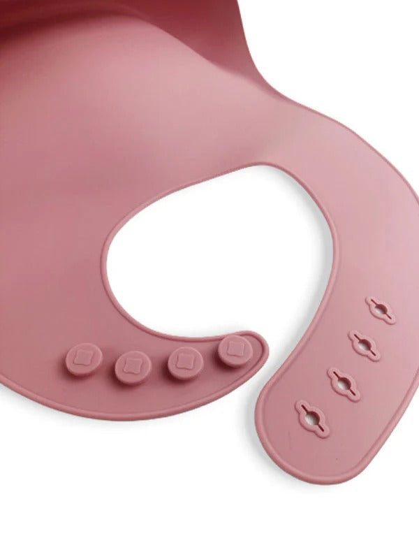 Silicone Bibs for Babies, Adjustable and Waterproof  Baby Bibs for Eating with Food Catcher Pocket (Random Color)