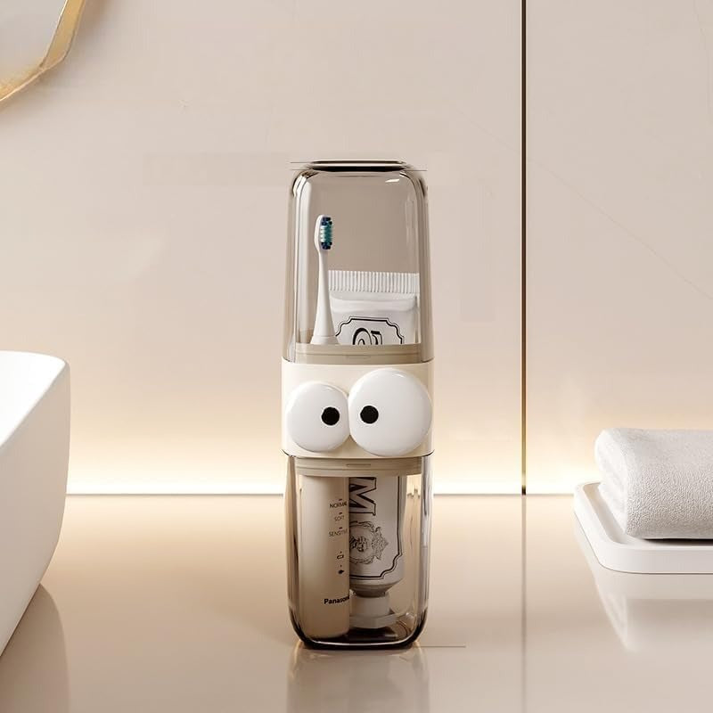 Transparent Toothbrush Case & Travel Mouthwash Cup - Ideal for Home & Travel (Set of 1)