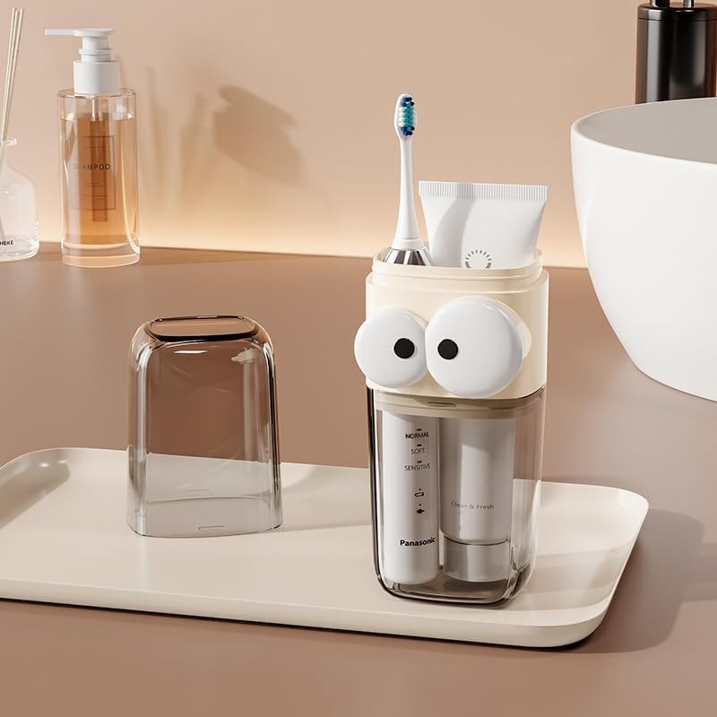 Transparent Toothbrush Case & Travel Mouthwash Cup - Ideal for Home & Travel (Set of 1)