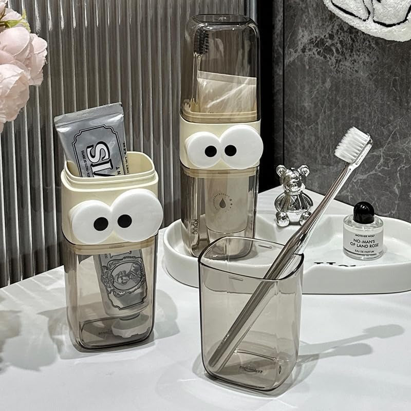 Transparent Toothbrush Case & Travel Mouthwash Cup - Ideal for Home & Travel (Set of 1)