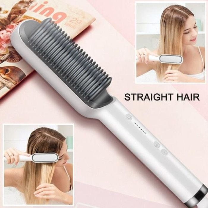 Hair Straightener HQT-909B Hair Straightener Brush Comb (Random Color)