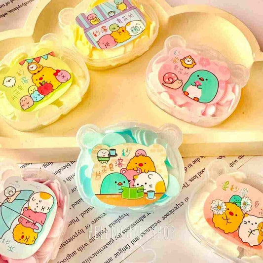Mini Bear Case Paper Soap  – Pocket-Friendly Travel Soap in Mini Case
