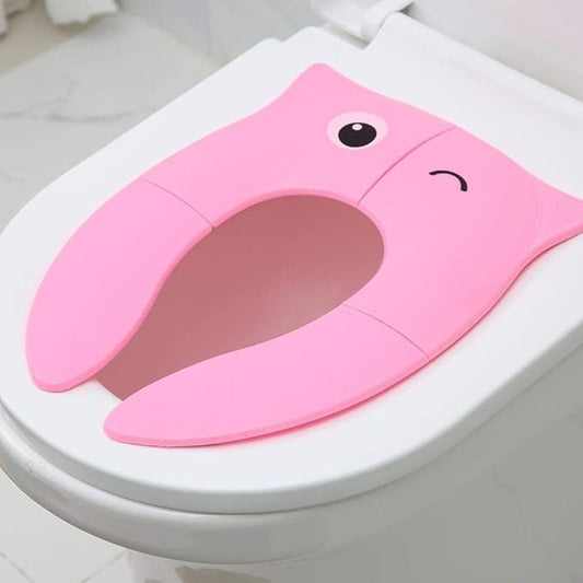Folding Child Potty Seat Pad Cute Cartoon Toilet Seat Pad Reusable Kids Travel Toilet Cushion (random color)