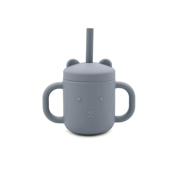 Silicone Baby Cup With Straw - BPA Free Silicone Sippy Cup (random color)