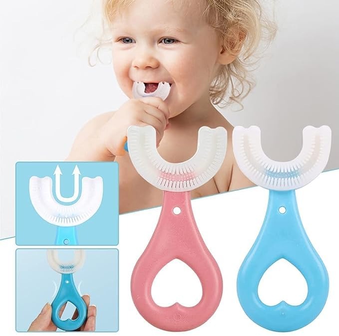 U Shaped Kids Toothbrush Baby Teeth Cleaning Brushing Instrument Children Oral Cleaning Toothbrush (1 Pcs)