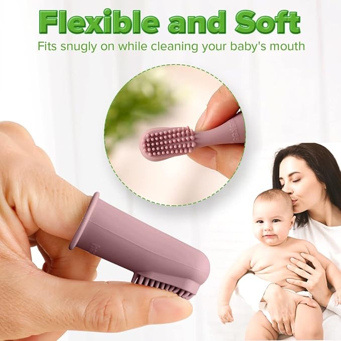 Baby Finger Toothbrush Children Teeth Clear Massage Oral Cleaning Massager 1Pcs (Random Color)