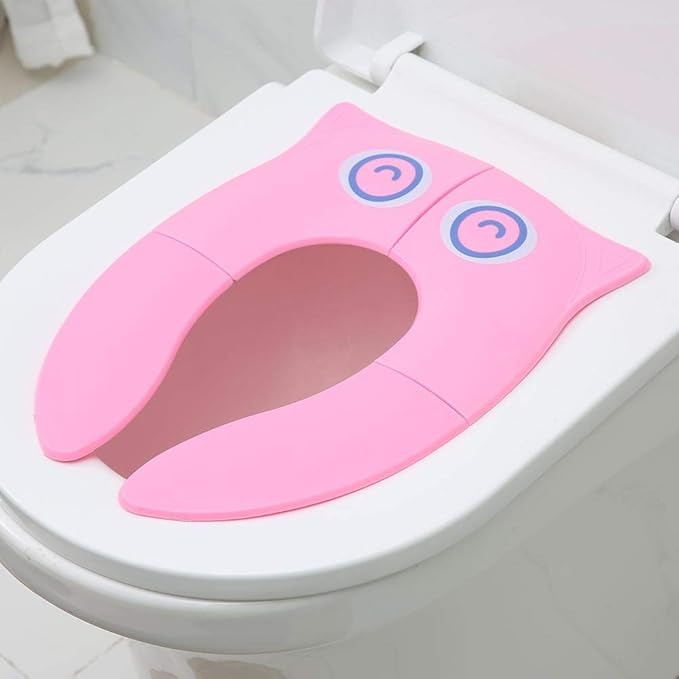 Folding Child Potty Seat Pad Cute Cartoon Toilet Seat Pad Reusable Kids Travel Toilet Cushion (random color)