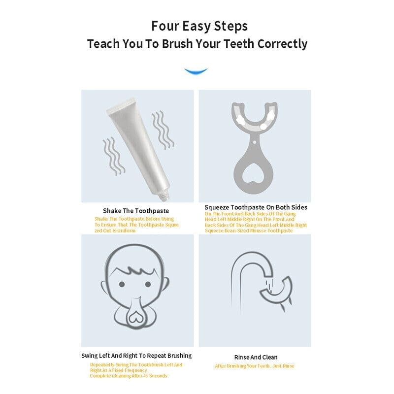 U Shaped Kids Toothbrush Baby Teeth Cleaning Brushing Instrument Children Oral Cleaning Toothbrush (1 Pcs)