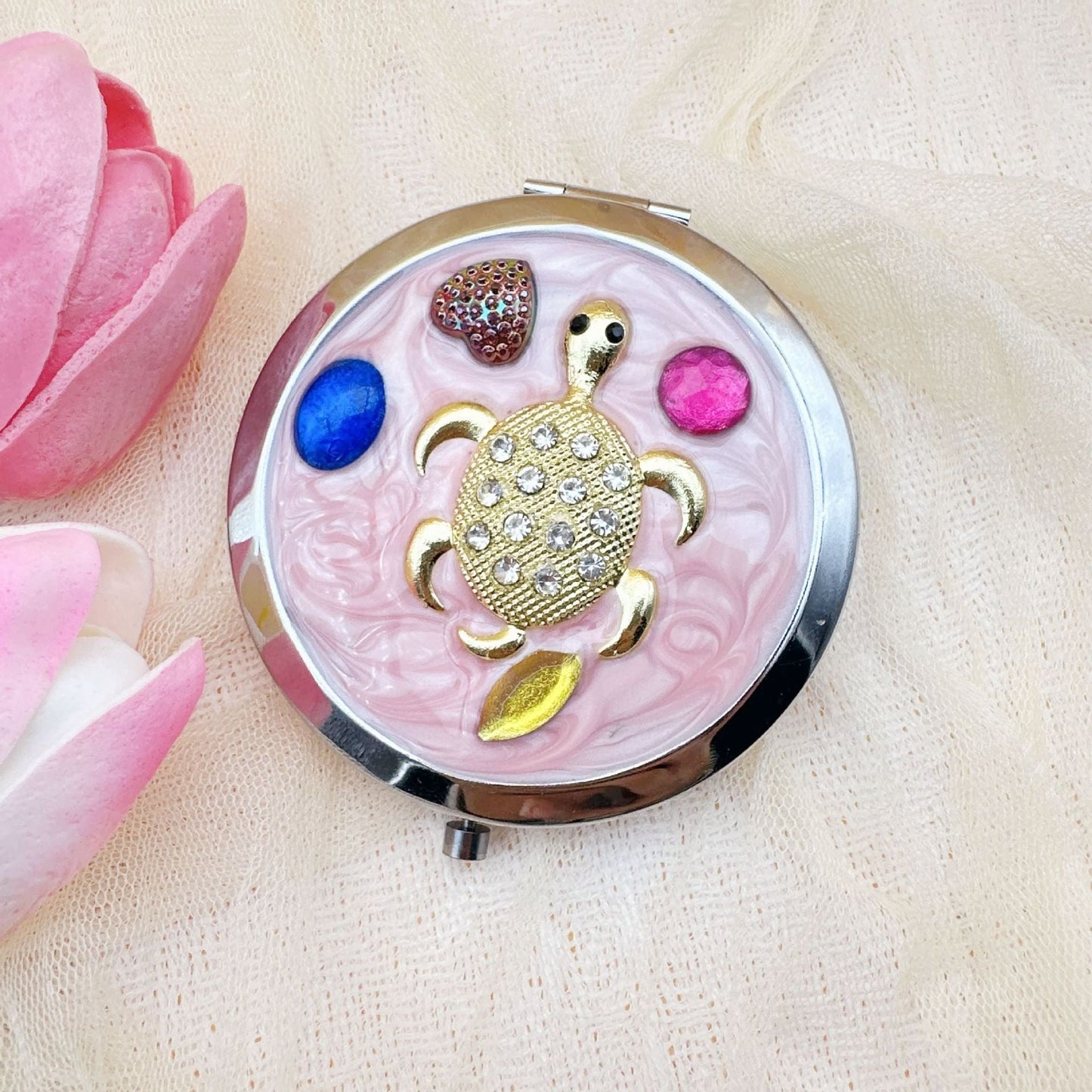 Portable Make up Folding Mirror 9Random Design)