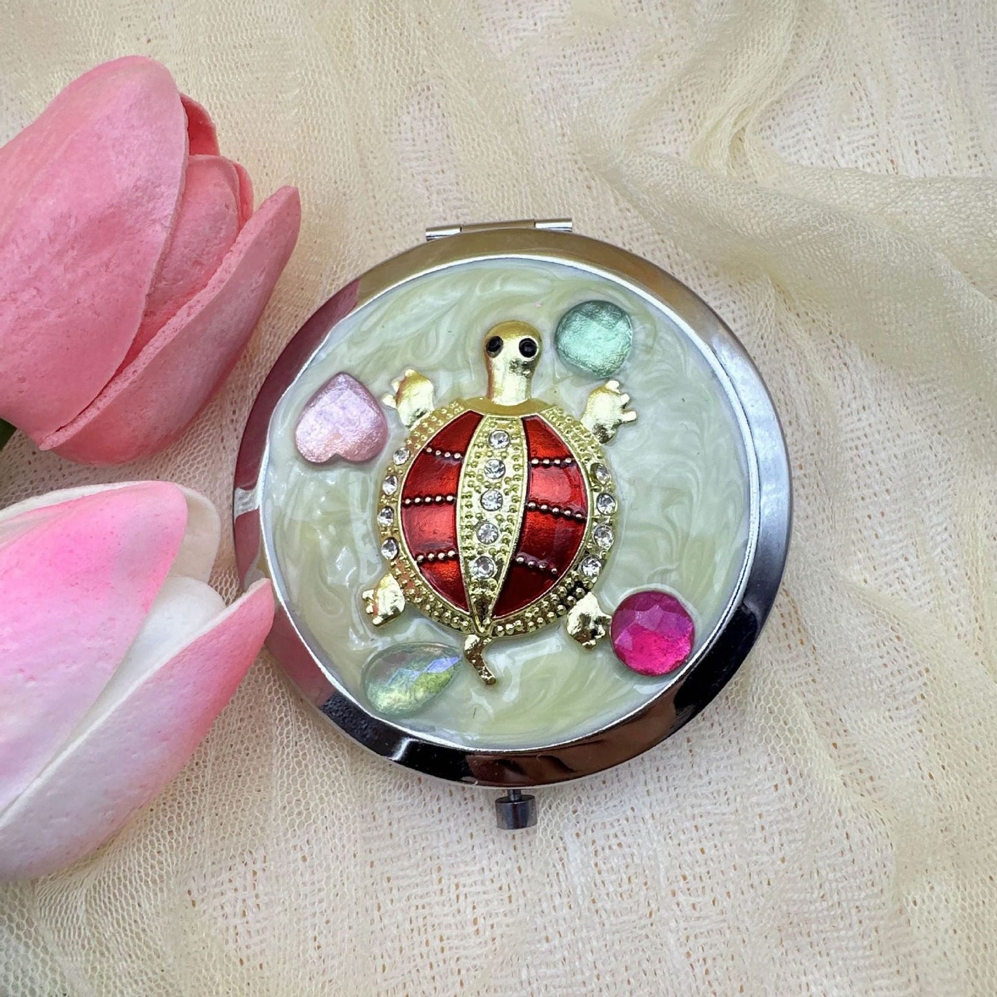 Portable Make up Folding Mirror 9Random Design)