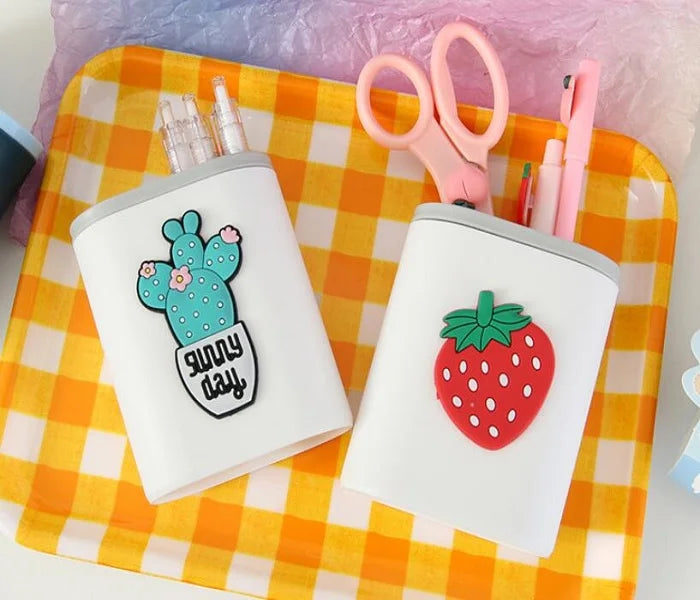 Plastic Desk Pen Stand (Random Design)