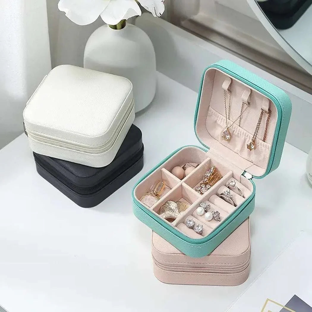 Portable Mini Travel Jewelry Box, Travel Mini Storage Organizer Portable Display Storage Box For Rings Earrings Necklaces