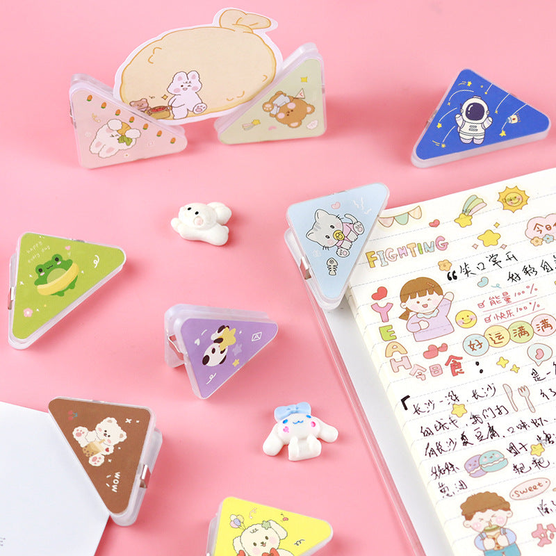 3 Pcs Triangle Page Clip (Random Prints)
